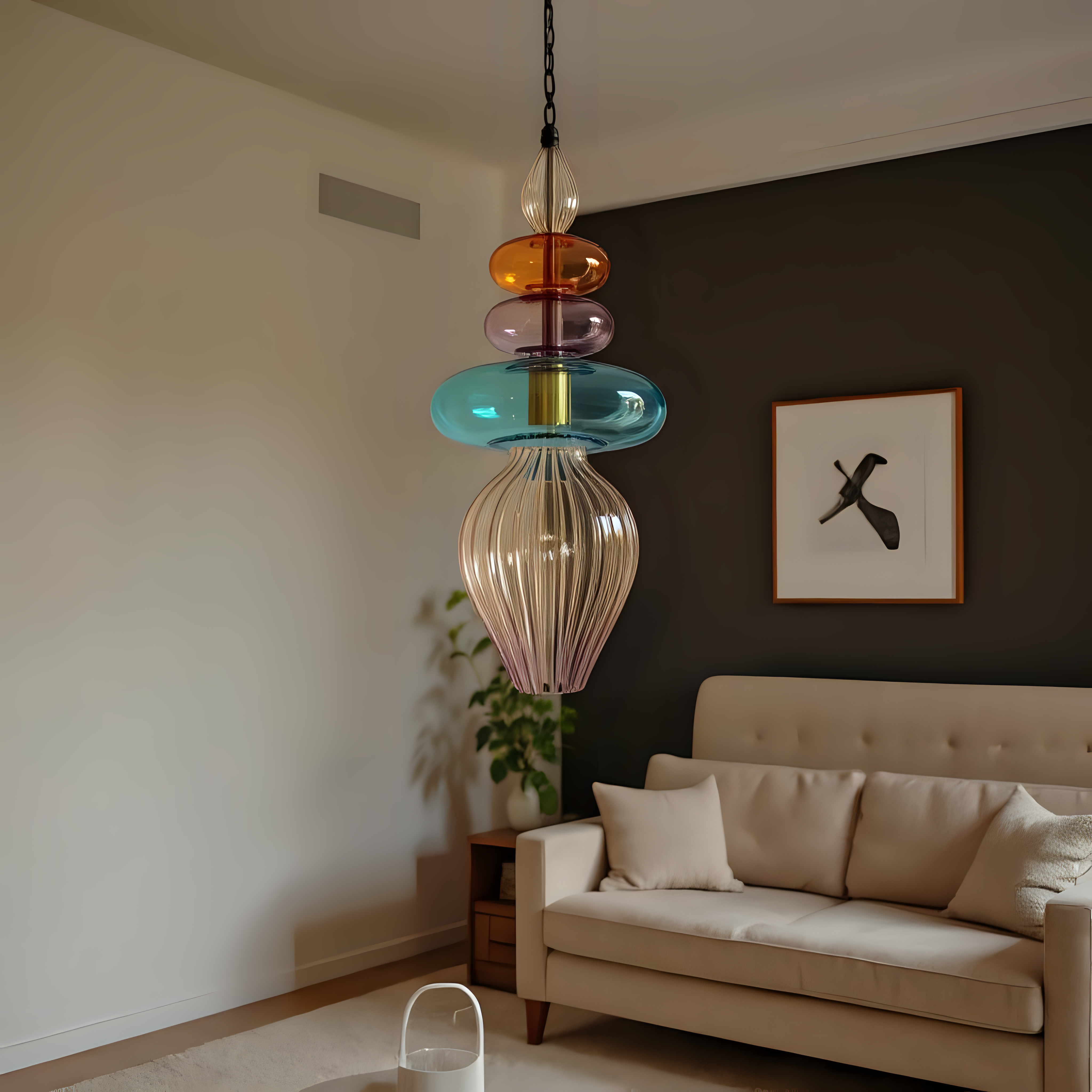 Hand Blown Glass Pendant Light
